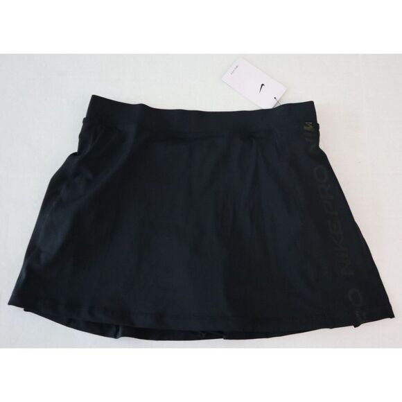 Nike Pro FB5685-010 Women's Sz M Black Dri-FIT High-Waisted 3" Skort w/Pockets - Picture 1 of 12